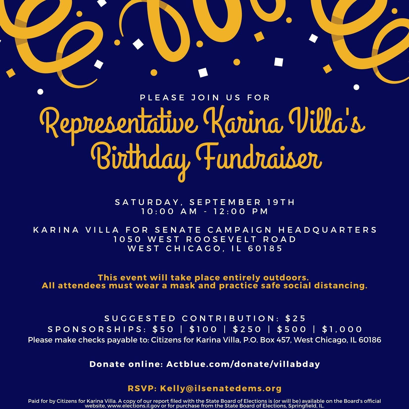 Karina Villa Birthday Fundraiser @ Campaign HQ
