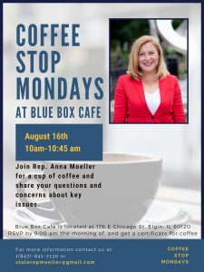 Coffee Stop Mondays with Rep. Anna Moeller @ Blue Box Cafe