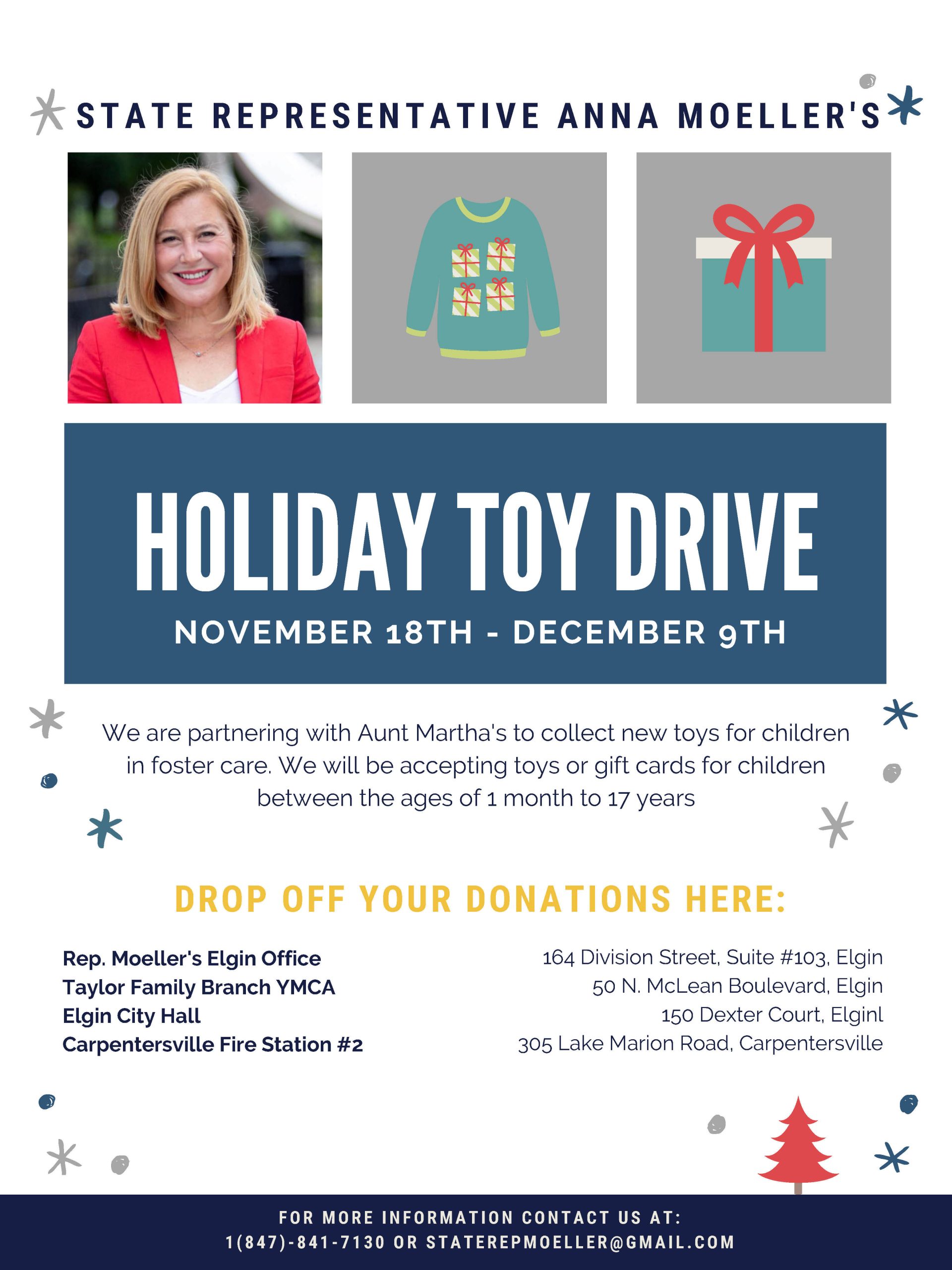 Anna Moeller's Holiday Toy Drive @ Various Locations