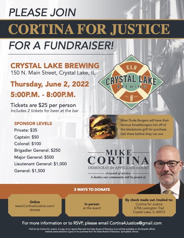 cortina crystal lake brewing fundraiser