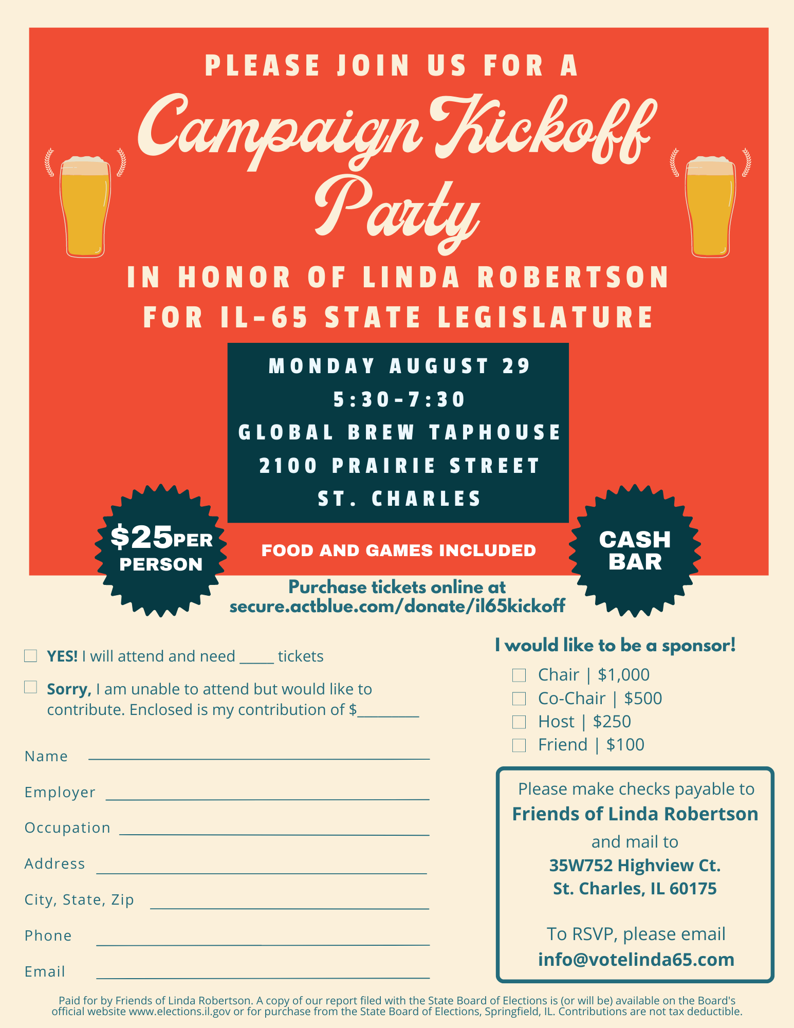 linda robertson kickoff campaign il65