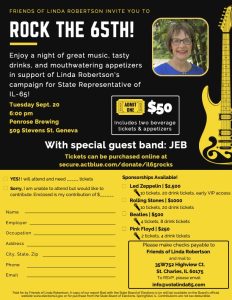 Rock the 65th Fundraiser for Linda Robertson @ Penrose Brewery