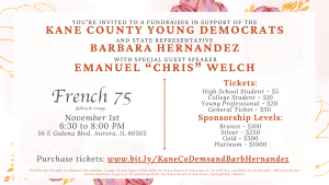Fundraiser for Kane County Young Dems & Rep. Barbara Hernandez @ French 75
