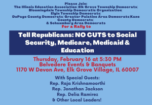 NO CUTS to Social Security, Medicare, Medicaid & Education @ Belvedere Events & Banquets