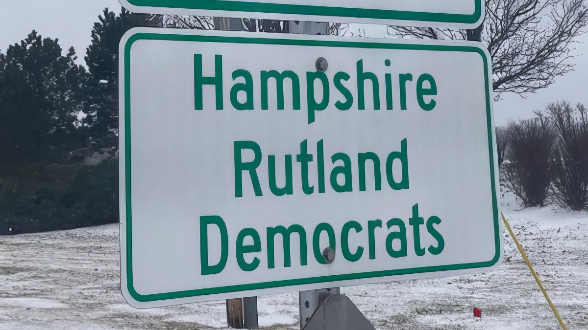 Hampshire & Rutland Democrats Adopt a Highway banner