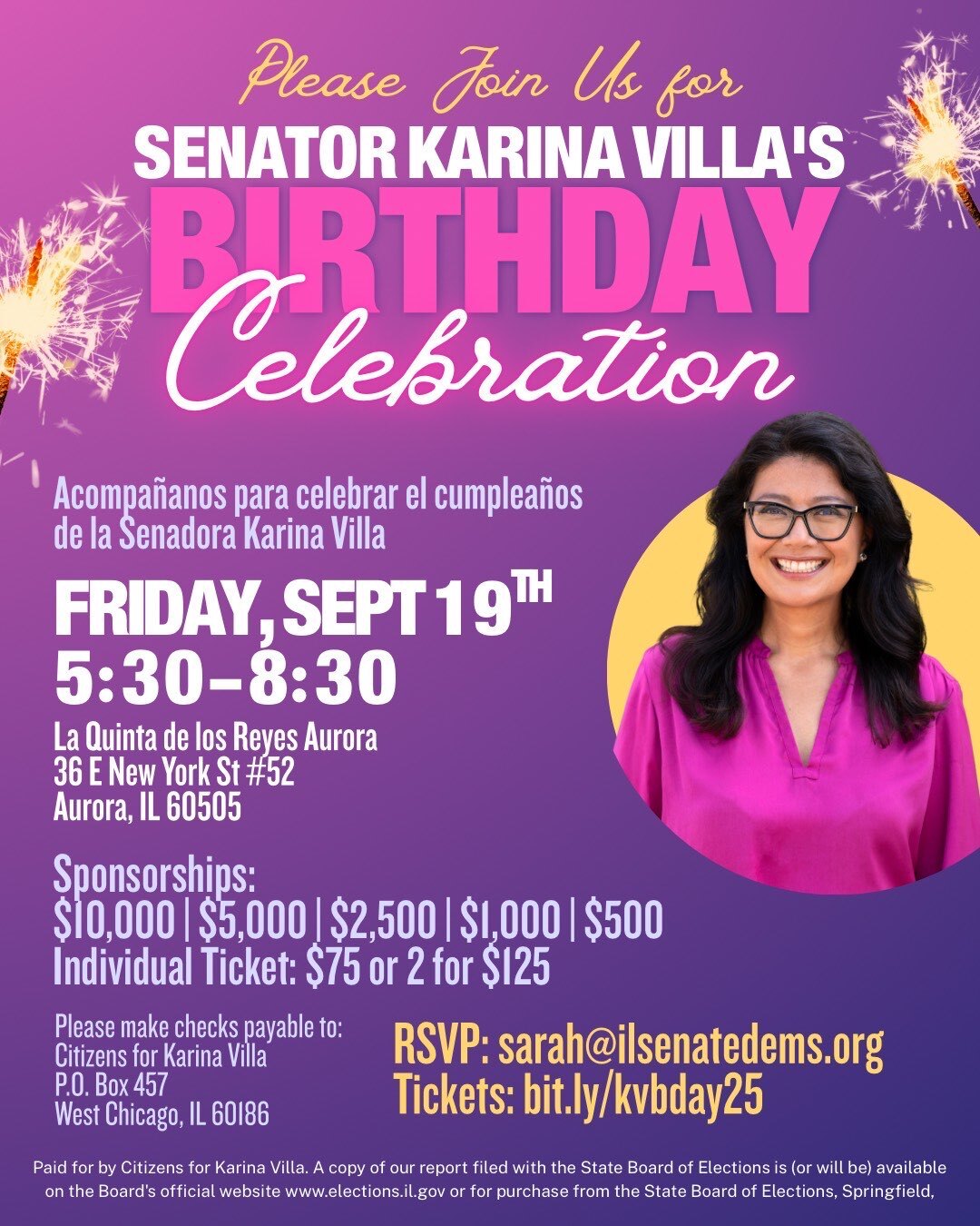 senator karina villa's birthday celebration 2025