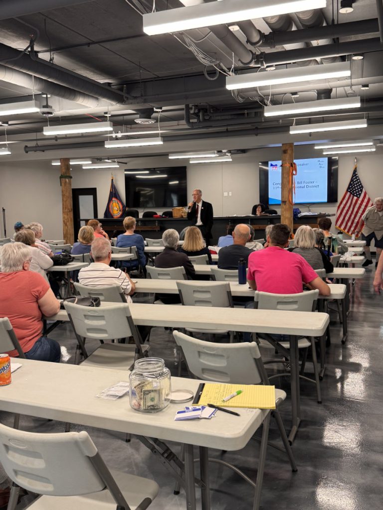 bill foster speaking to huntley dems meeting in september