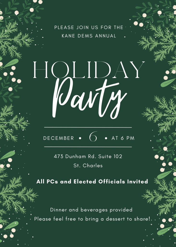 green modern annual holiday party invitation