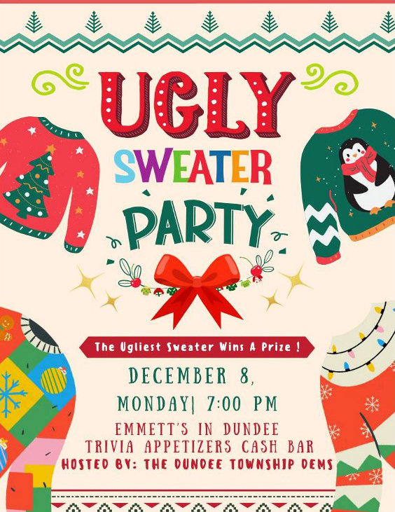 dundee dems ugly sweater party