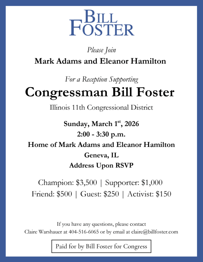 bill foster fundraiser