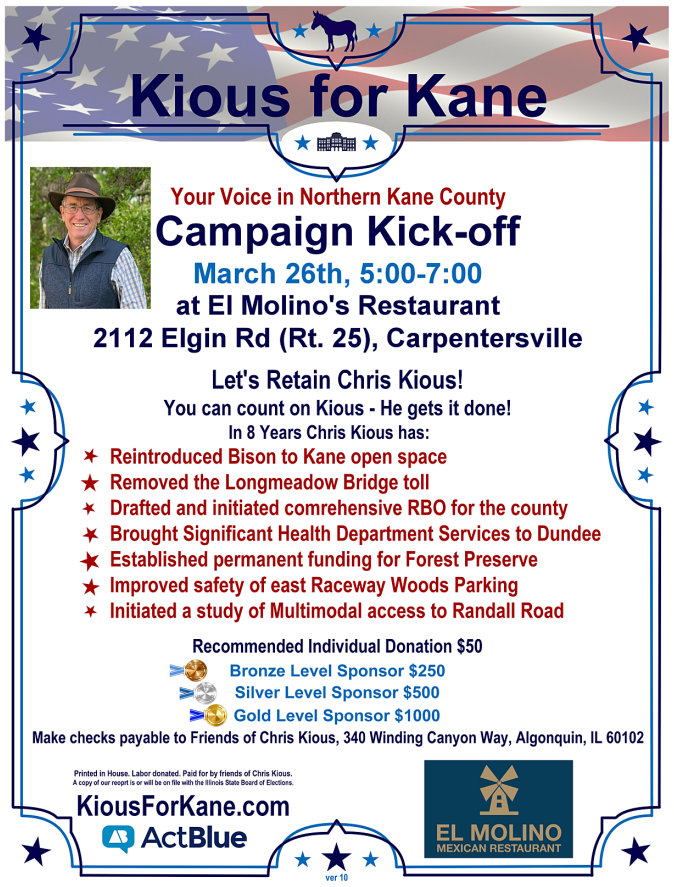 kious for kane campaign kickoff