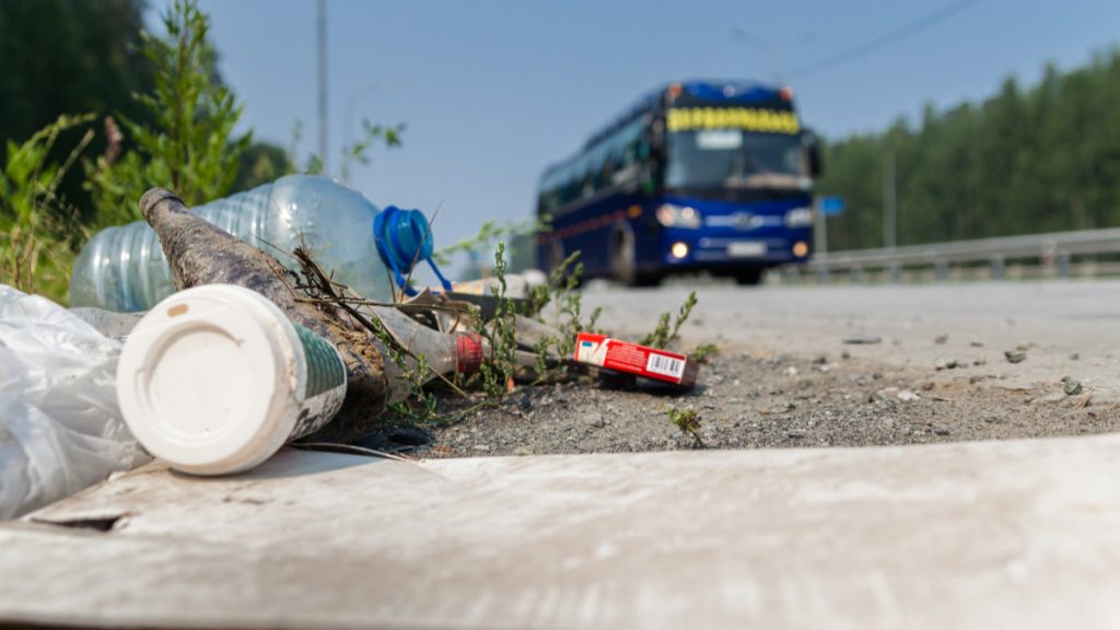 rubbish by the roadside