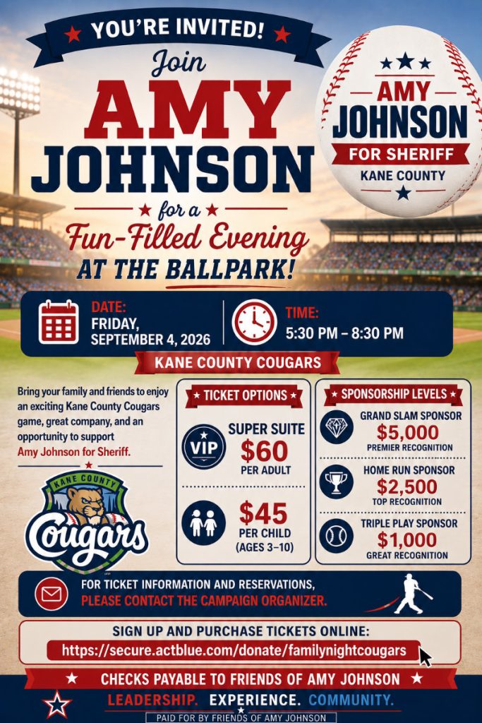 amy johnson kane county cougars fundraiser