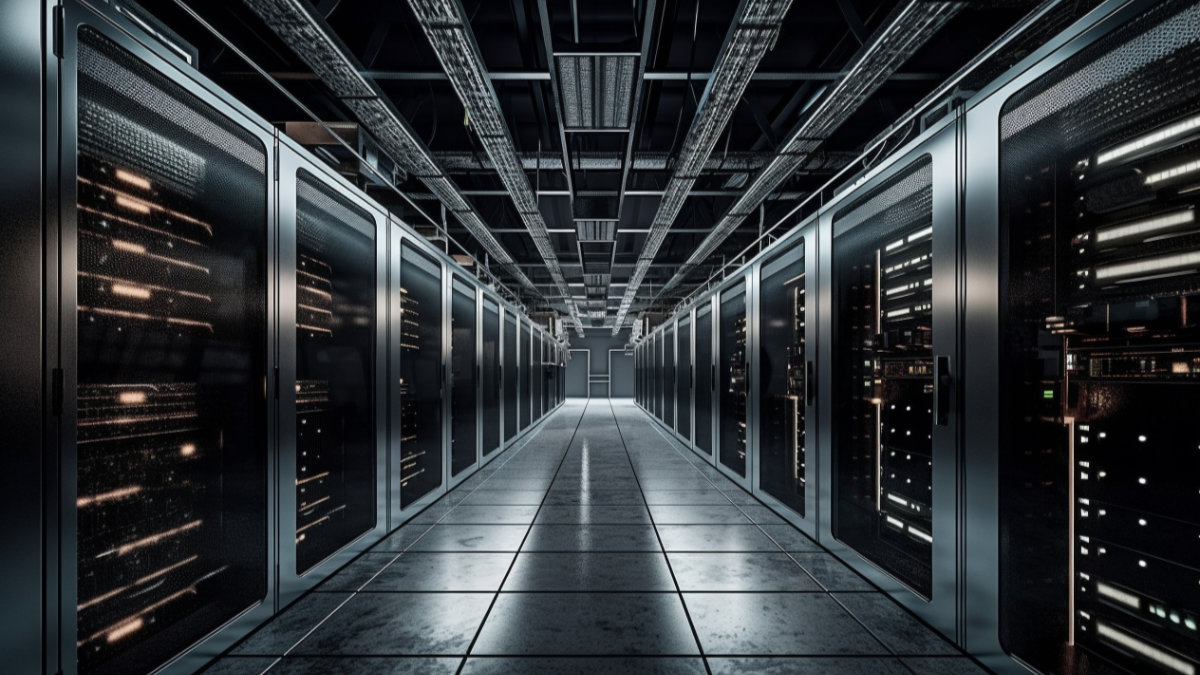 mainframe in a row, network security design warehouse generated by ai
